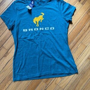 Bronco Blue T-Shirt with Yellow Graphic